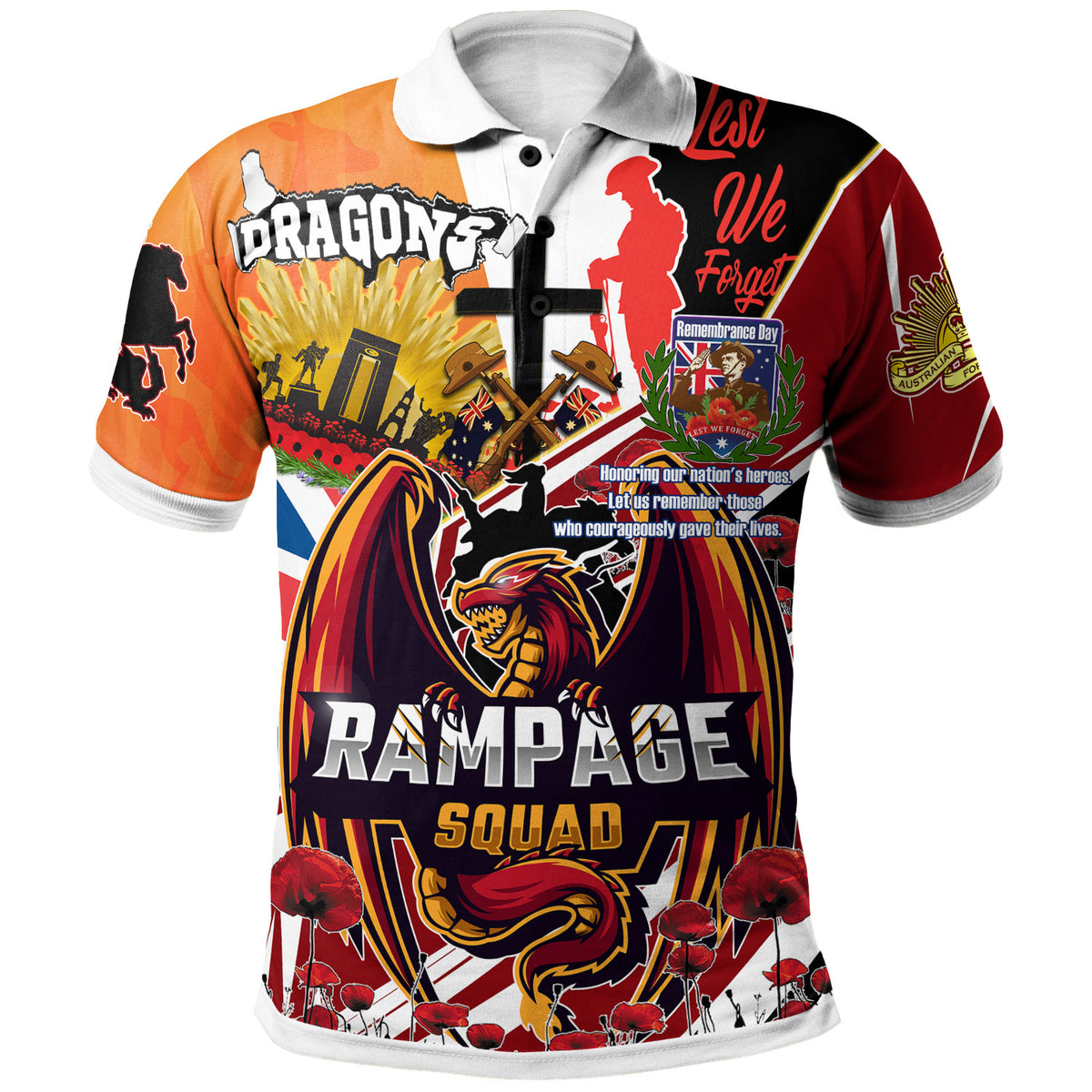 st-george-rugby-polo-shirt-custom-remembrance-dragons-anzac-quote-with-poppy-and-rosemary-polo-shirt