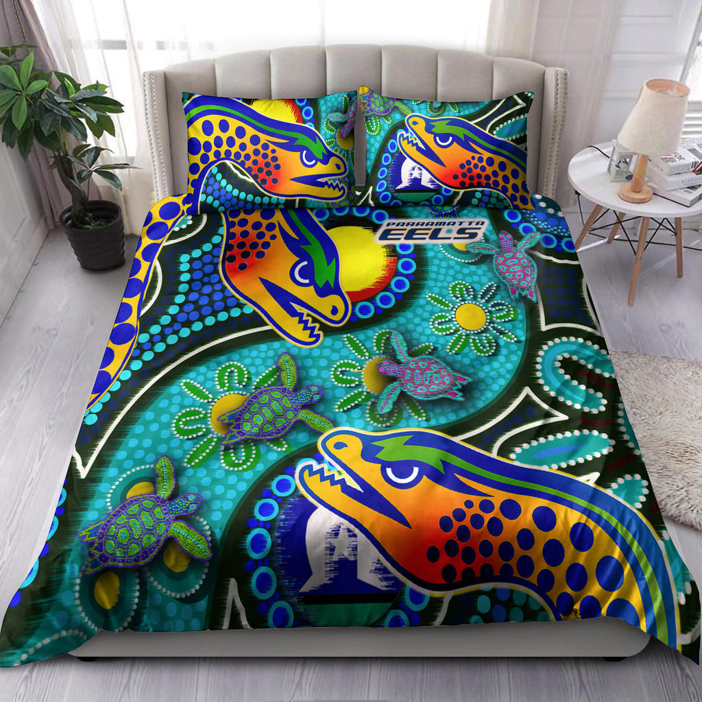 eels-rugby-bedding-set-indigenous-eels-with-aboriginal-and-torres-strait-islander-flag