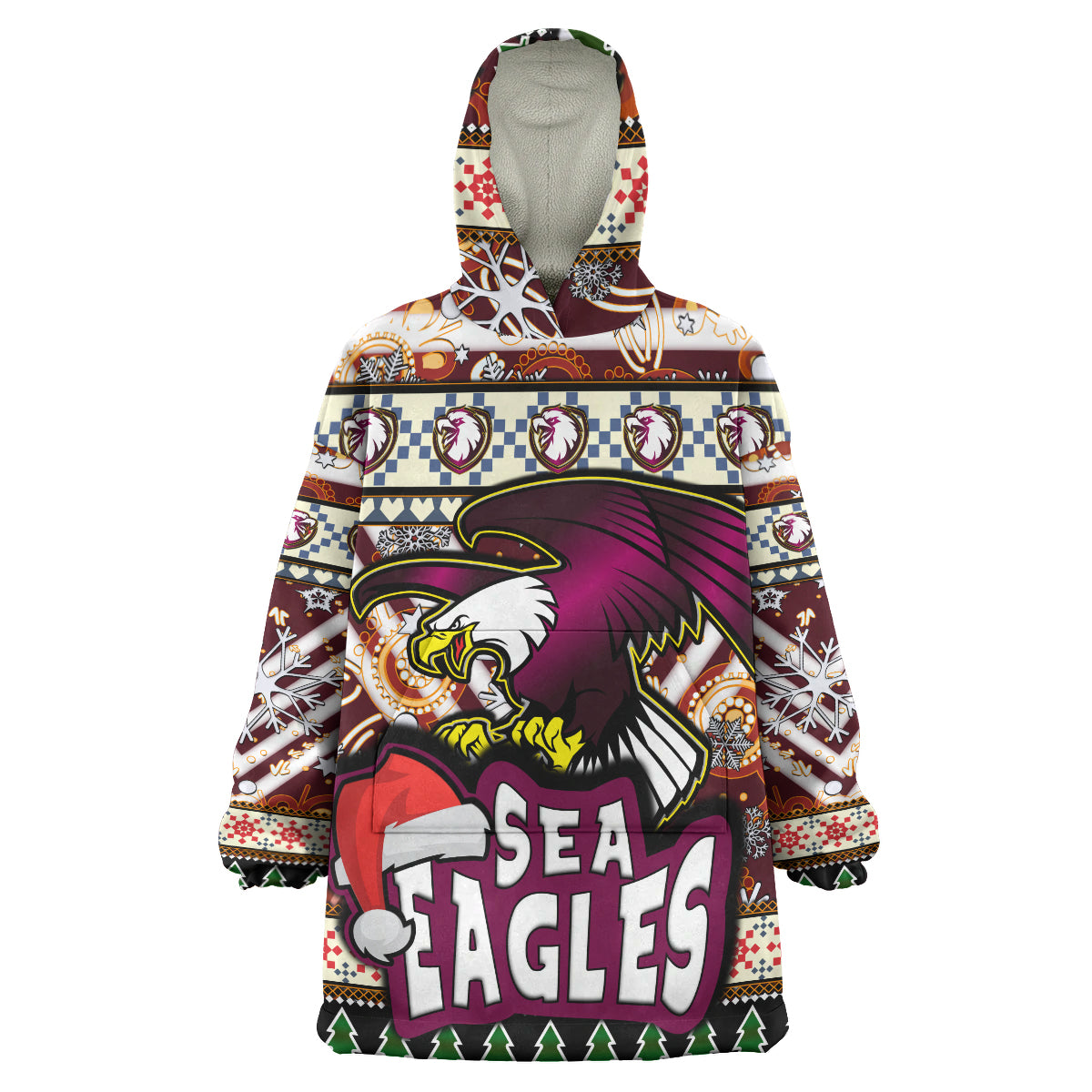 sea-eagle-rugby-christmas-snug-hoodie-custom-xmas-sea-eagle-christmas-balls-snowflake-with-aboriginal-patterns-wearable-blanket-hoodie