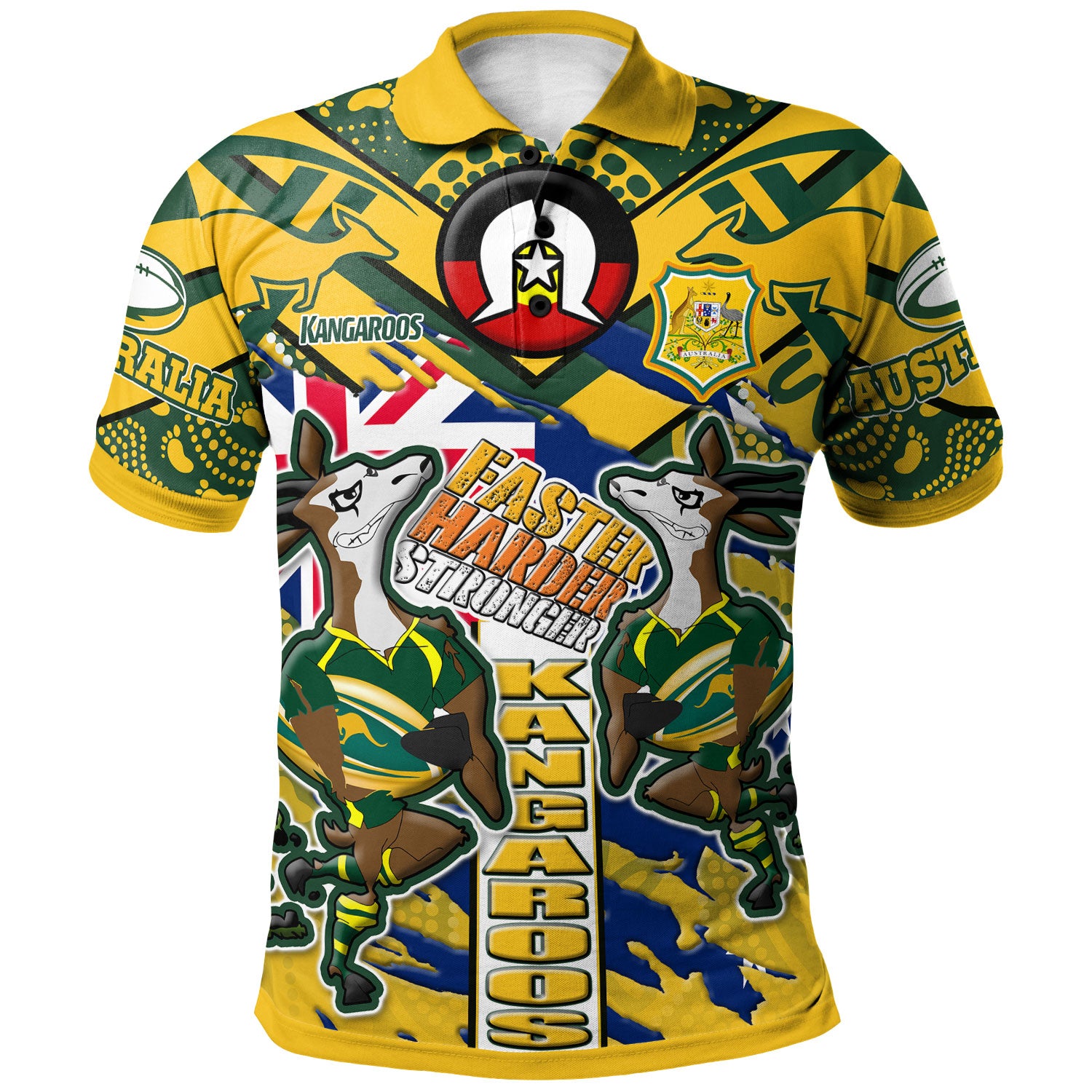 australia-national-rugby-league-team-polo-shirt-custom-faster-harder-stronger-kangaroos-squad-aboriginal-pride-polo-shirt