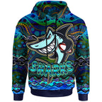 sharks-rugby-hoodie-custom-sharks-rugby-with-fish-aboriginal-style-personalised-player-and-number-hoodie