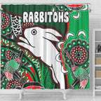 south-sydney-rabbitohs-rugby-custom-shower-curtain-indigenous-dreaming-rabbitohs