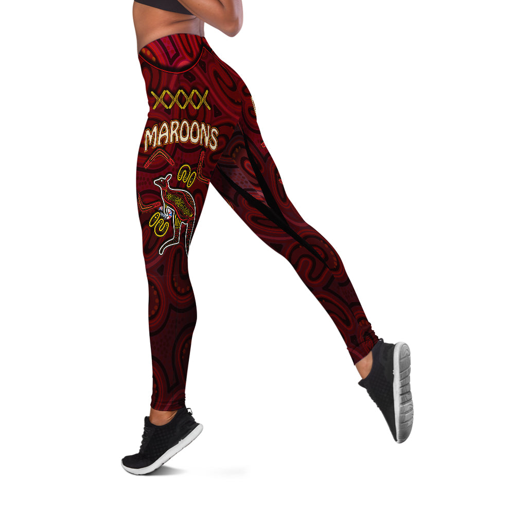 maroons-rugby-leggings-qld-maroons-kangaroo-with-aboriginal-culture-leggings