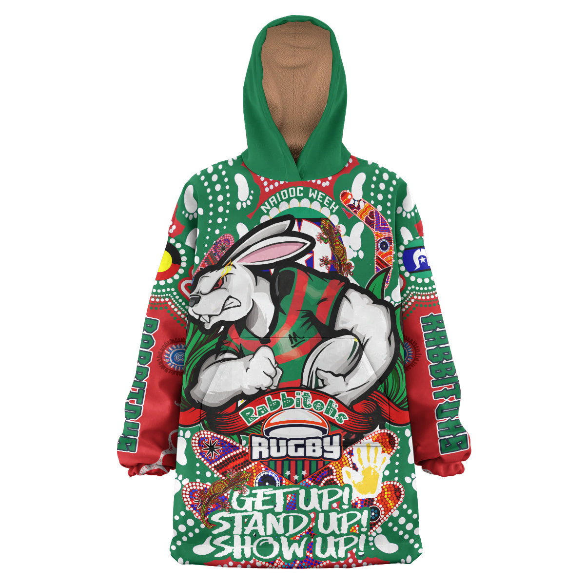 rabbitohs-rugby-naidoc-week-snug-hoodie-south-sydney-rabbitohs-with-aboriginal-and-torres-strait-islander-culture-oodie-blanket