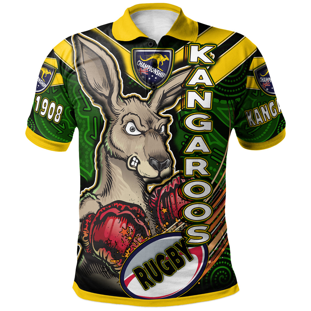 kangaroos-rugby-polo-shirt-custom-kangaroo-rugby-league-sport-style-aboriginal-culture-personalised-player-and-number-polo-shirt
