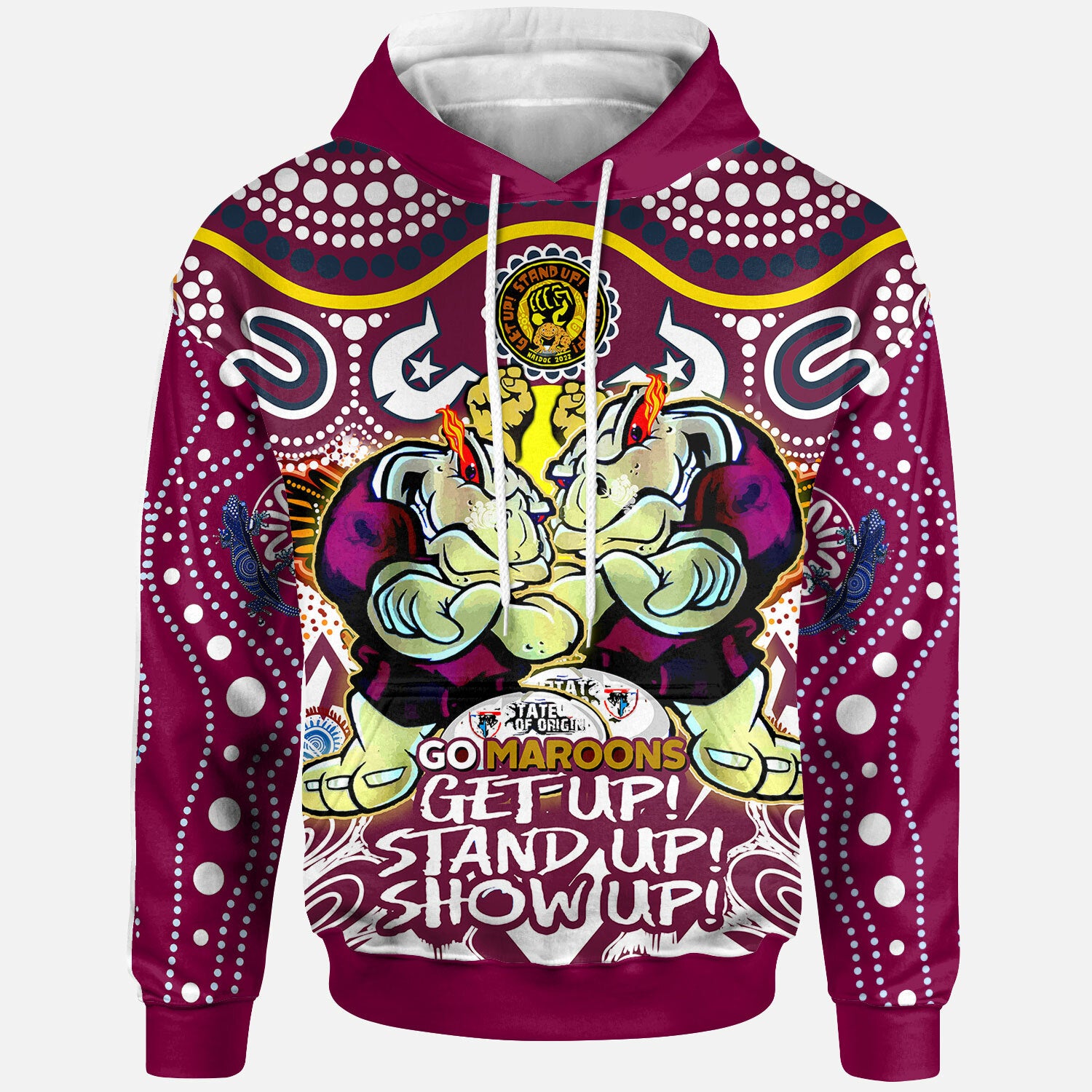 queensland-rugby-league-team-naidoc-week-hoodie-custom-qld-cane-toads-maroons-state-of-origin-get-up-stand-up-show-up-hoodie