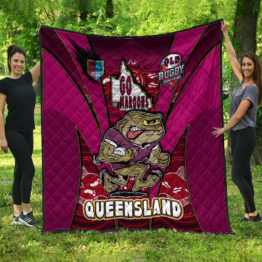 queensland-rugby-league-team-quilt-queensland-maroons-mascot-with-aboriginal-art-state-of-origin-quilt