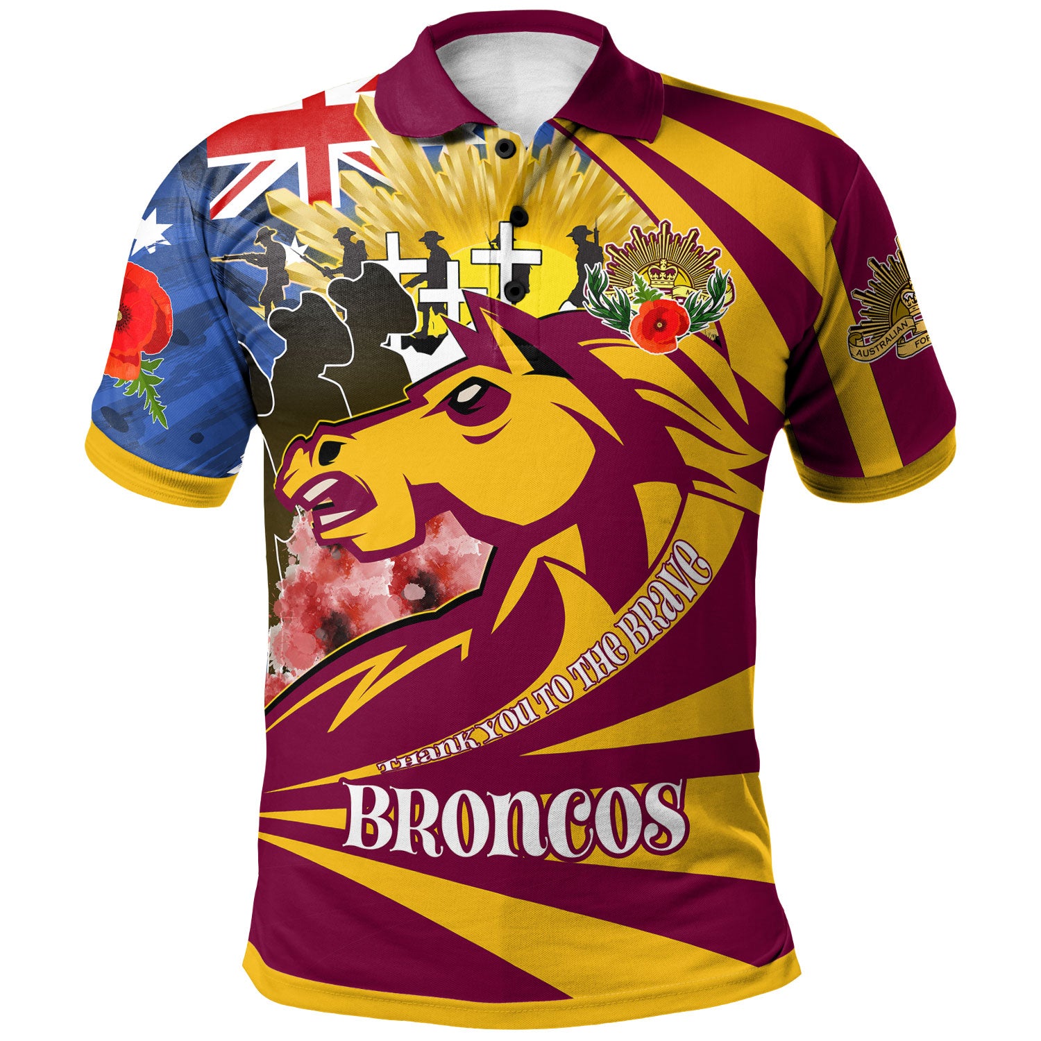 broncos-rugby-polo-shirt-custom-remembrance-broncos-with-poppy-and-rosemary-polo-shirt