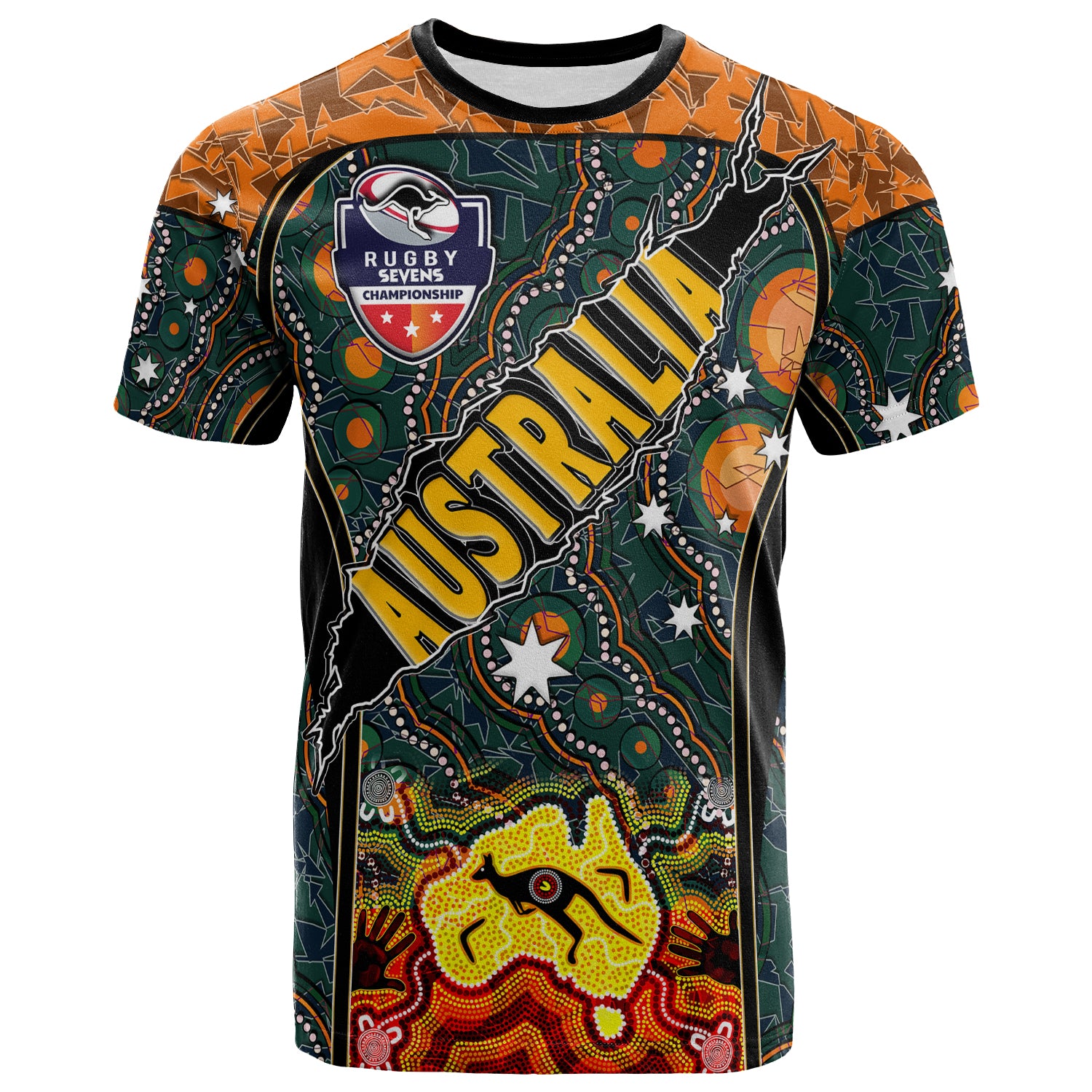 australian-rugby-sevens-mens-squad-t-shirt-custom-australia-rugby-championship-aboriginal-culture-personalised-player-and-number-t-shirt