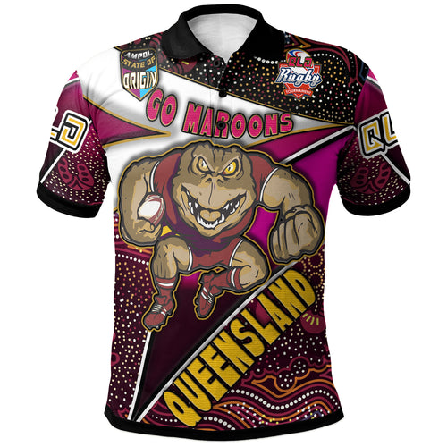 queensland-rugby-league-team-polo-shirt-custom-queensland-maroons-with-aboriginal-patterns-state-of-origin-polo-shirt