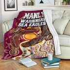 sea-eagles-aboriginal-rugby-blanket-double-sea-eagles-with-tribal-sun-and-footprints