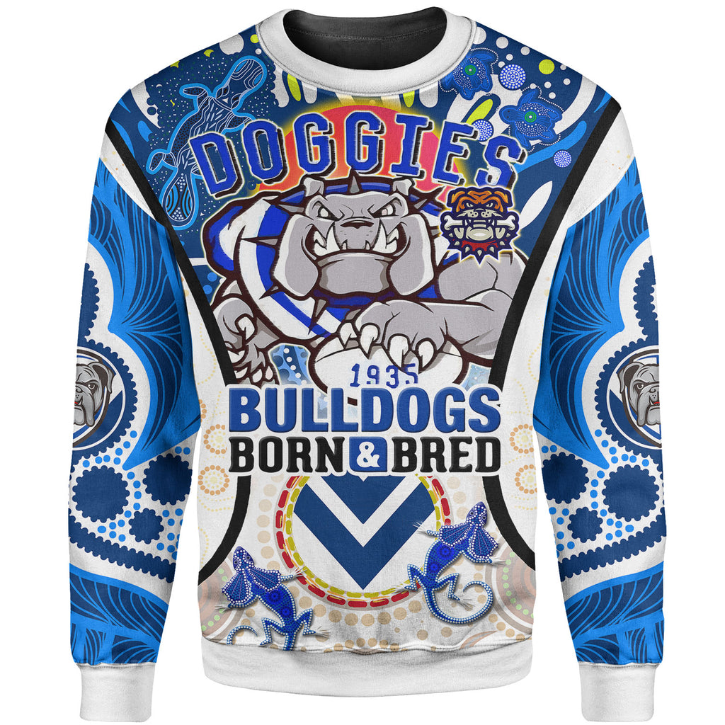 bulldogs-rugby-sweatshirt-custom-doggies-mascot-with-aboriginal-art-personalised-sweatshirt