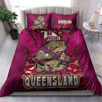 queensland-rugby-league-team-bedding-set-queensland-maroons-mascot-with-aboriginal-art-state-of-origin-bedding-set
