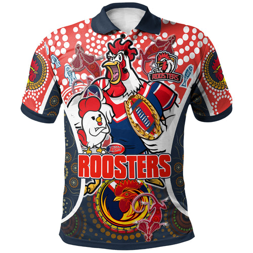 roosters-rugby-premierships-polo-shirt-custom-super-roosters-champion-with-aboriginal-art-personalised-polo-shirt
