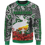 rabbitohs-rugby-sweatshirt-anzac-day-watercolor-indigenous-dreaming-rabbitohs-sweatshirt