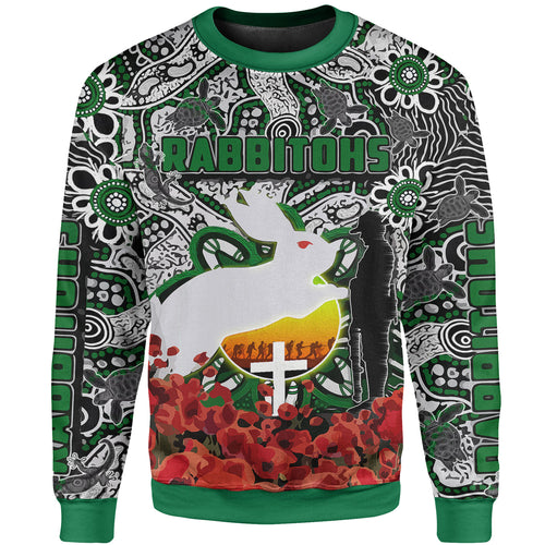 rabbitohs-rugby-sweatshirt-anzac-day-watercolor-indigenous-dreaming-rabbitohs-sweatshirt
