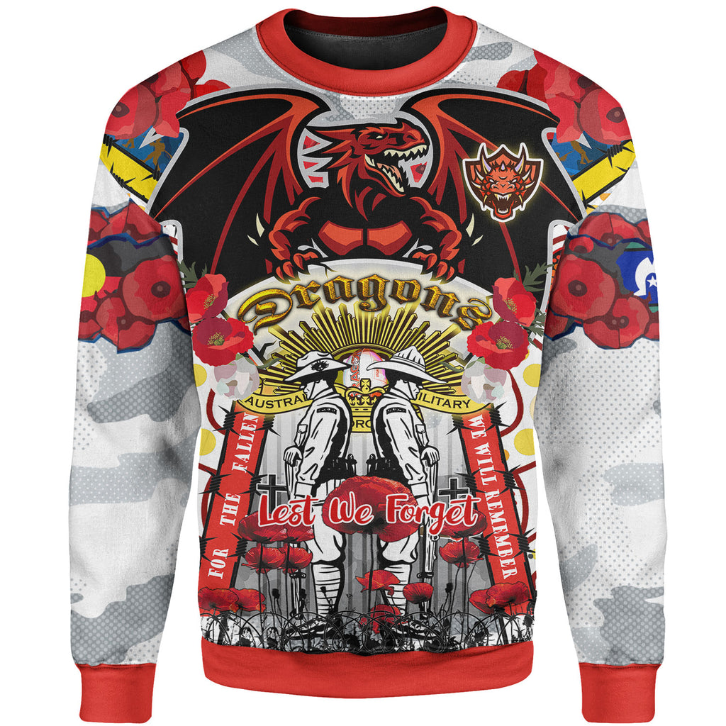 st-george-rugby-anzac-watercolour-sweatshirt-custom-remembrance-dragons-with-poppy-flower-sweatshirt