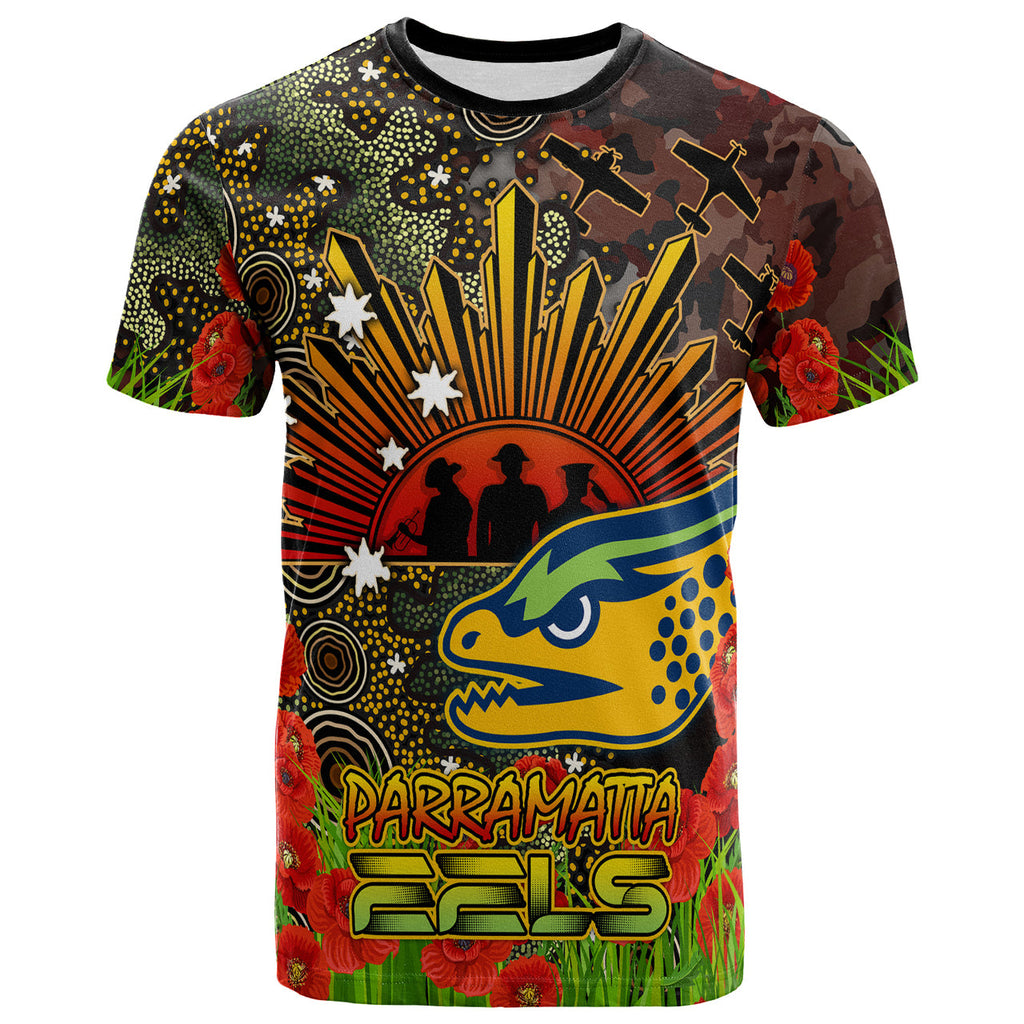 eels-rugby-t-shirt-anzac-eels-with-remembrance-poppy-and-indigenous-patterns-t-shirt