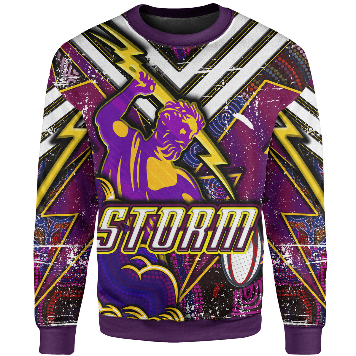 storm-rugby-sweatshirt-custom-storm-and-thunder-aboriginal-style-of-dot-background-personalised-player-sweatshirt