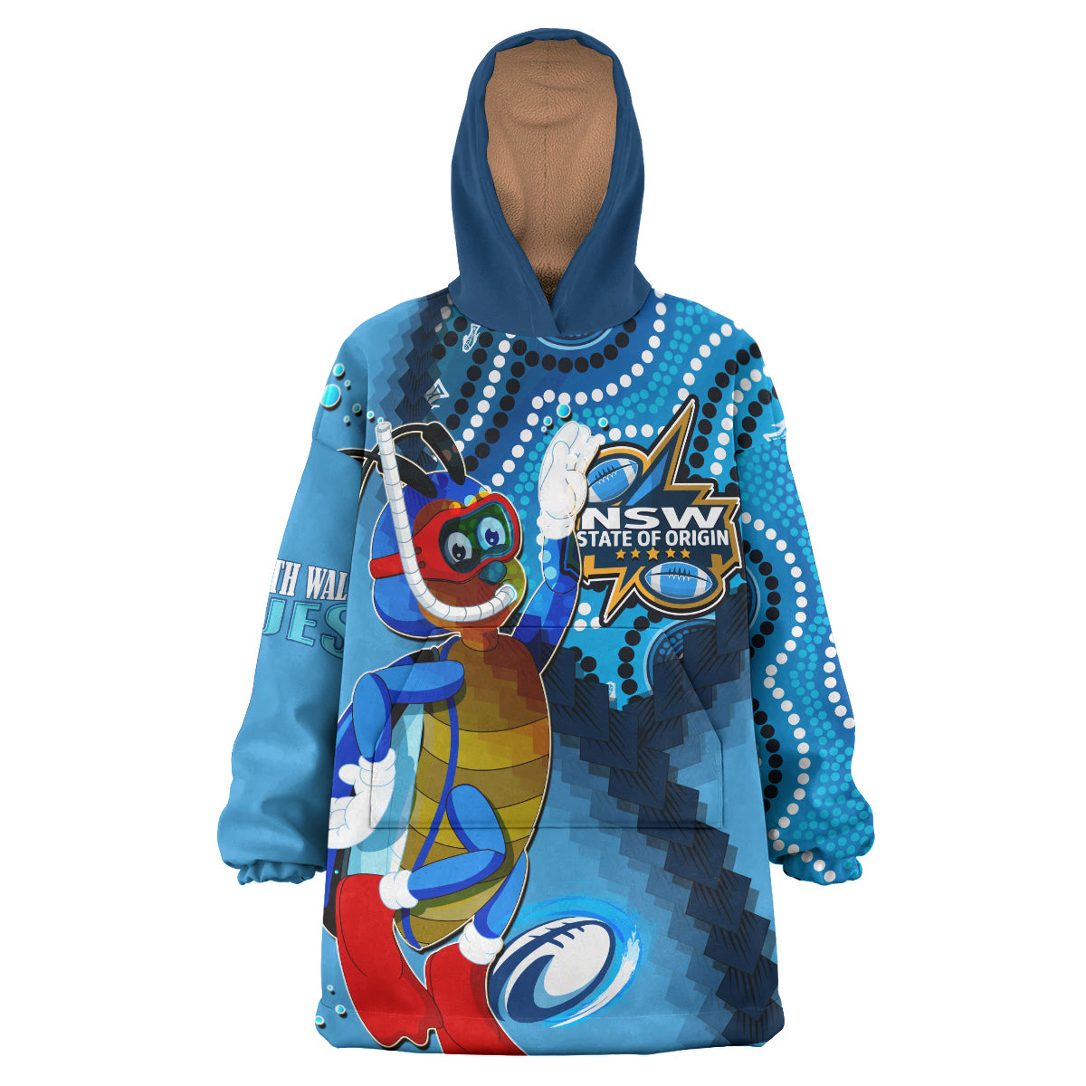 new-south-wales-rugby-league-team-snug-hoodie-custom-new-south-wales-blues-dreaming-cockroaches-state-of-origin-aboriginal-oodie-blanket