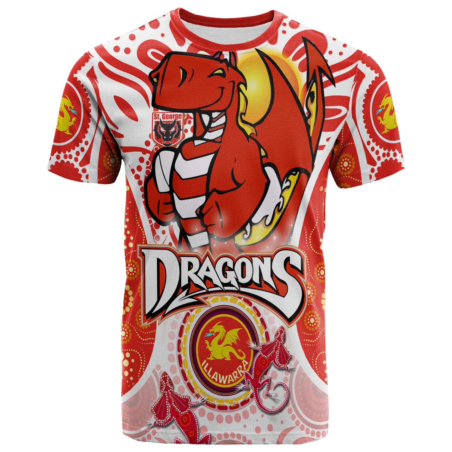 st-george-rugby-t-shirt-custom-st-george-illawarra-dragons-mascot-with-aboriginal-art-personalised-player-and-number-t-shirt
