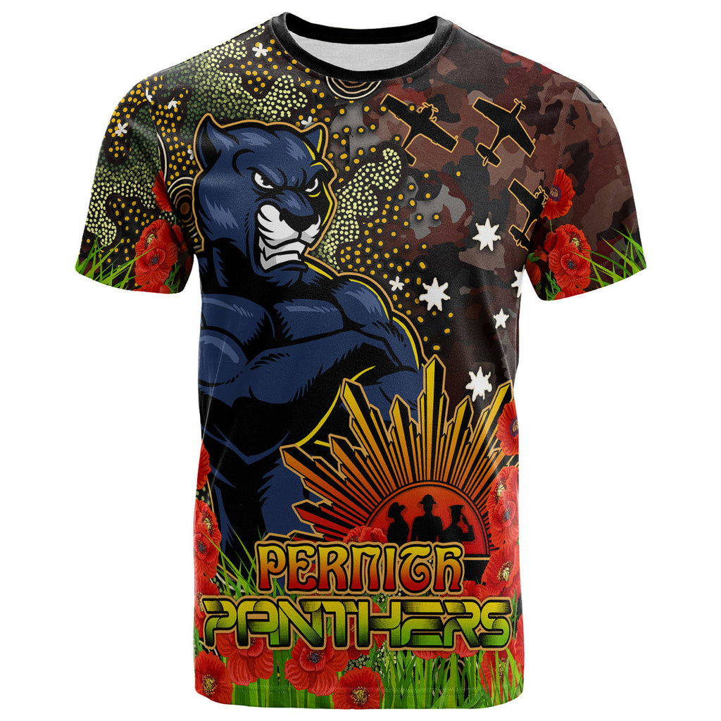 panthers-rugby-t-shirt-custom-anzac-panthers-with-remembrance-poppy-and-indigenous-patterns-t-shirt-1