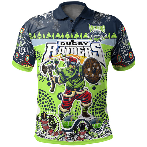 raiders-rugby-christmas-polo-shirt-custom-merry-viking-raiders-christmas-indigenous-polo-shirt