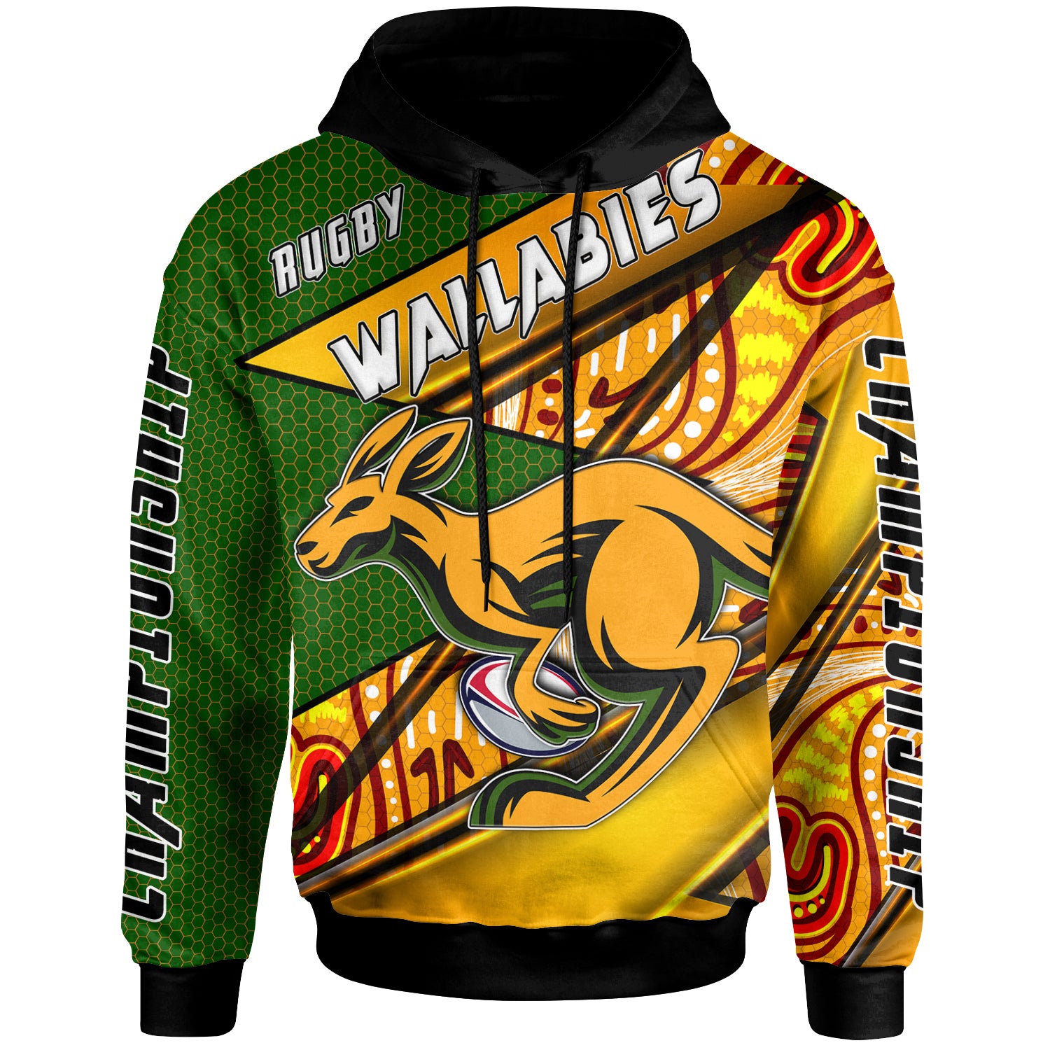 wallabies-rugby-hoodie-custom-kangaroo-rugby-ball-rugby-championship-personalised-player-and-number-hoodie