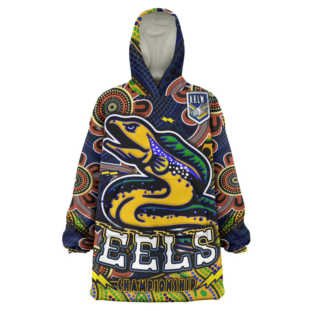 nrlw-eels-rugby-snug-hoodie-custom-eels-womens-rugby-league-with-aboriginal-style-player-and-number-oodie-blanket