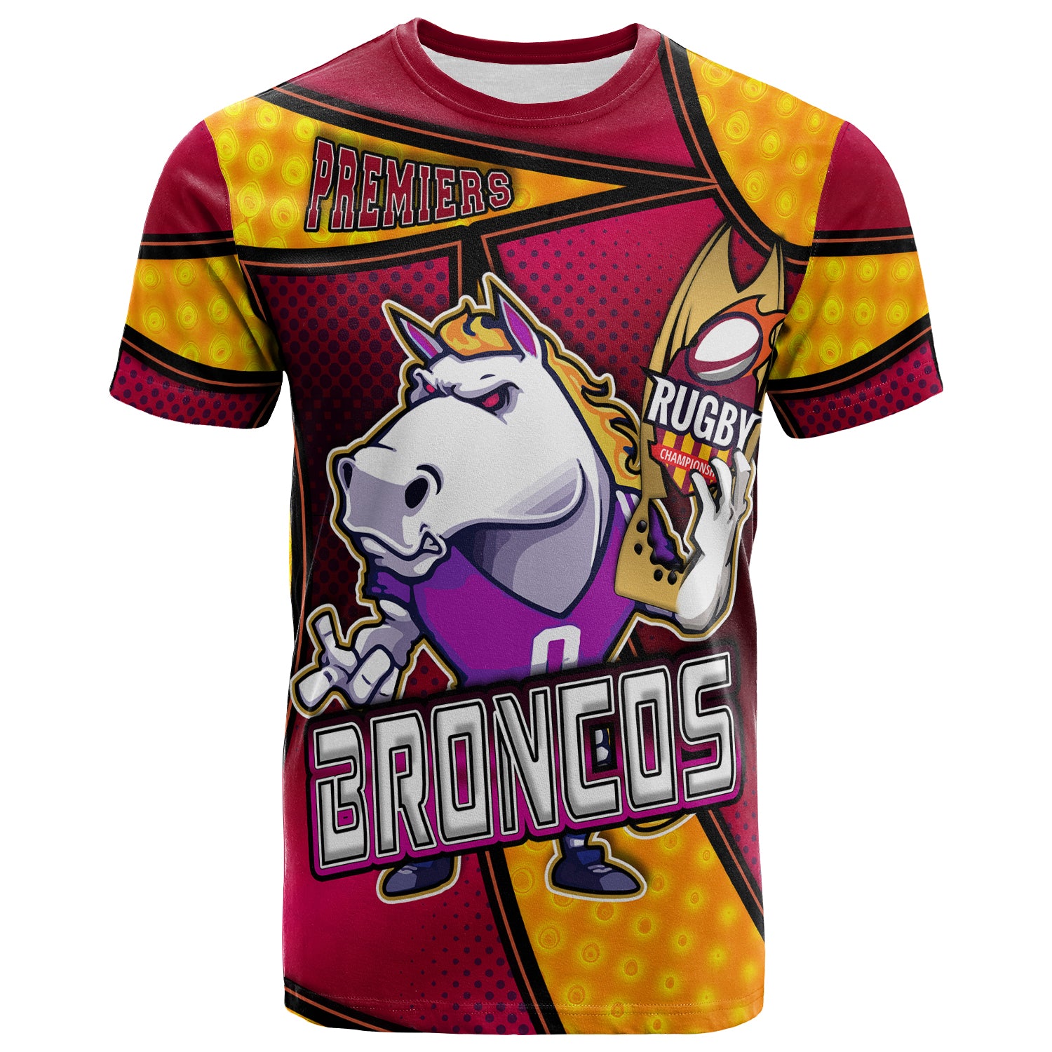 broncos-rugby-t-shirt-custom-broncos-horse-rugby-nrl-grand-final-with-dot-painting-personalised-player-and-number-t-shirt