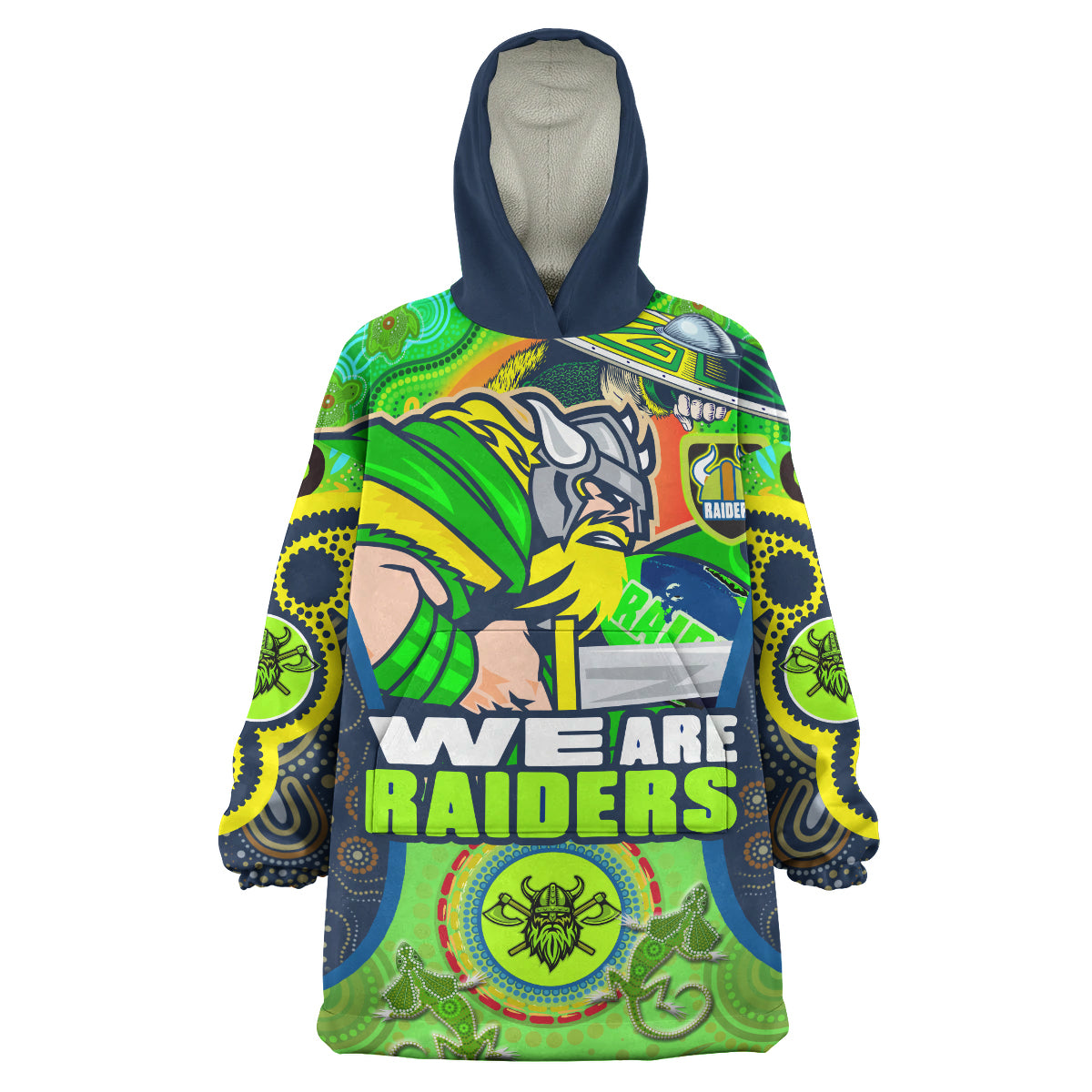 raiders-rugby-snug-hoodie-custom-we-are-raiders-mascot-with-aboriginal-art-oodie-blanket