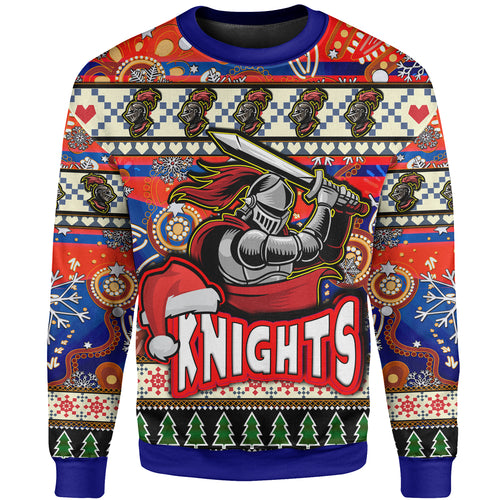knights-rugby-christmas-sweatshirt-custom-xmas-knights-christmas-balls-snowflake-with-aboriginal-patterns-sweatshirt