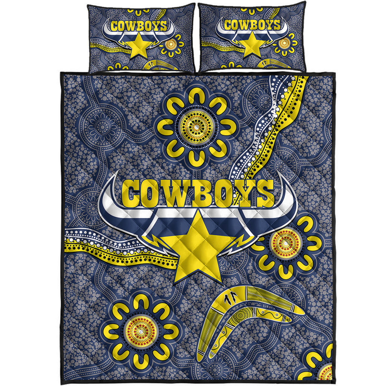 cowboys-rugby-quilt-bed-set-aboriginal-boomerang-cowboys-quilt-bed-set