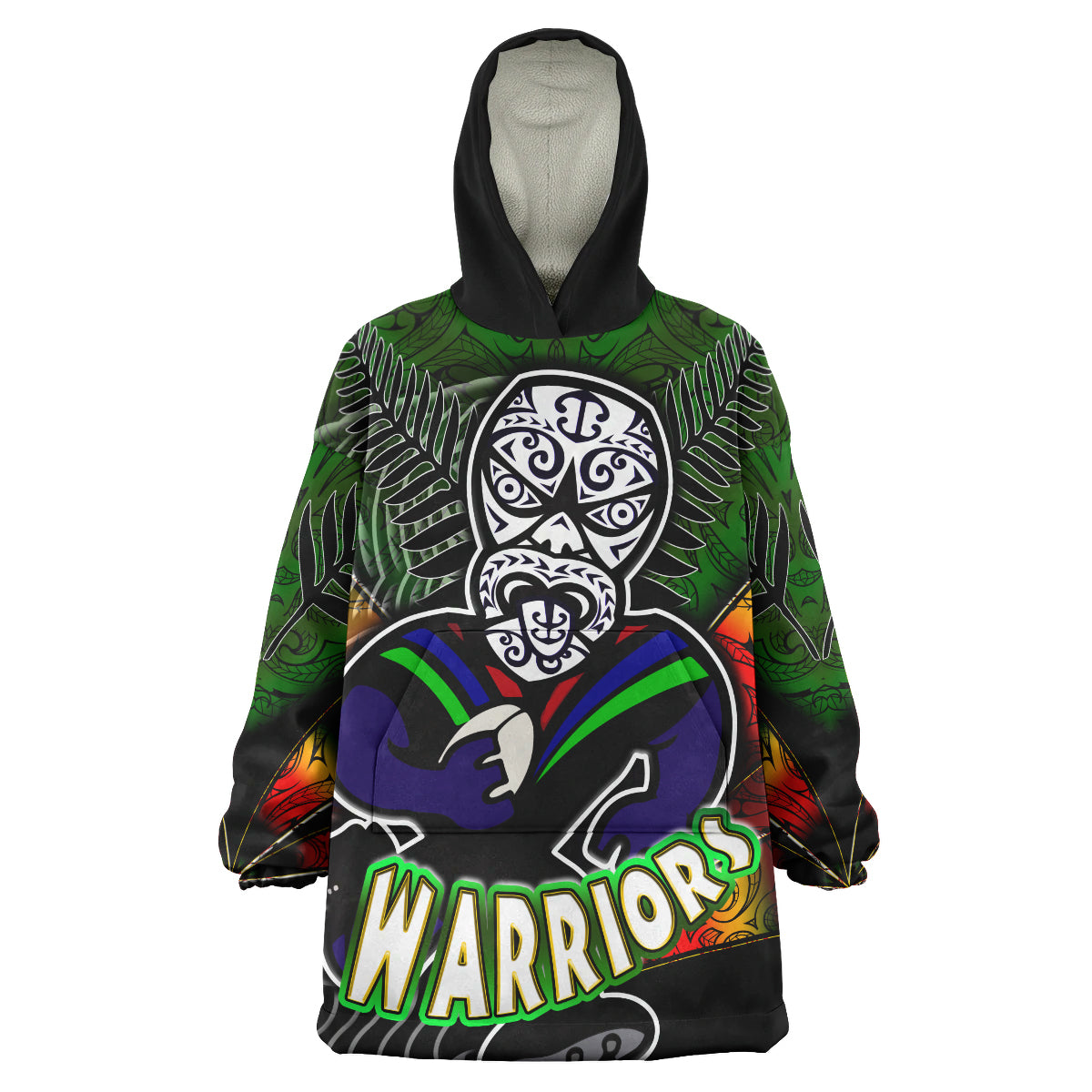 warriors-rugby-snug-hoodie-custom-warrios-maori-mask-rugby-player-maori-style-ethnic-ornament-pattern-player-and-number-oodie-blanket