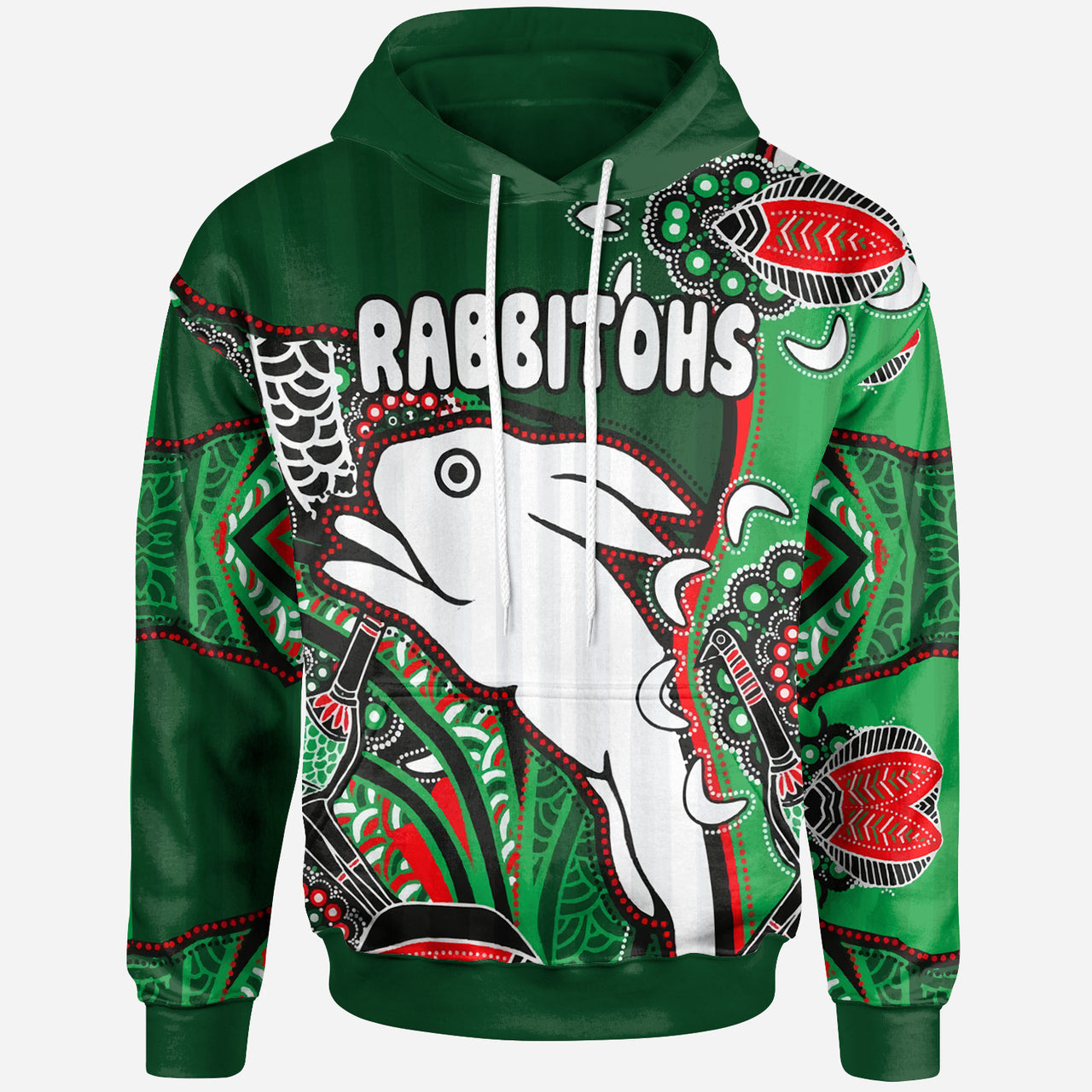 south-sydney-rabbitohs-rugby-custom-hoodie-indigenous-dreaming-rabbitohs