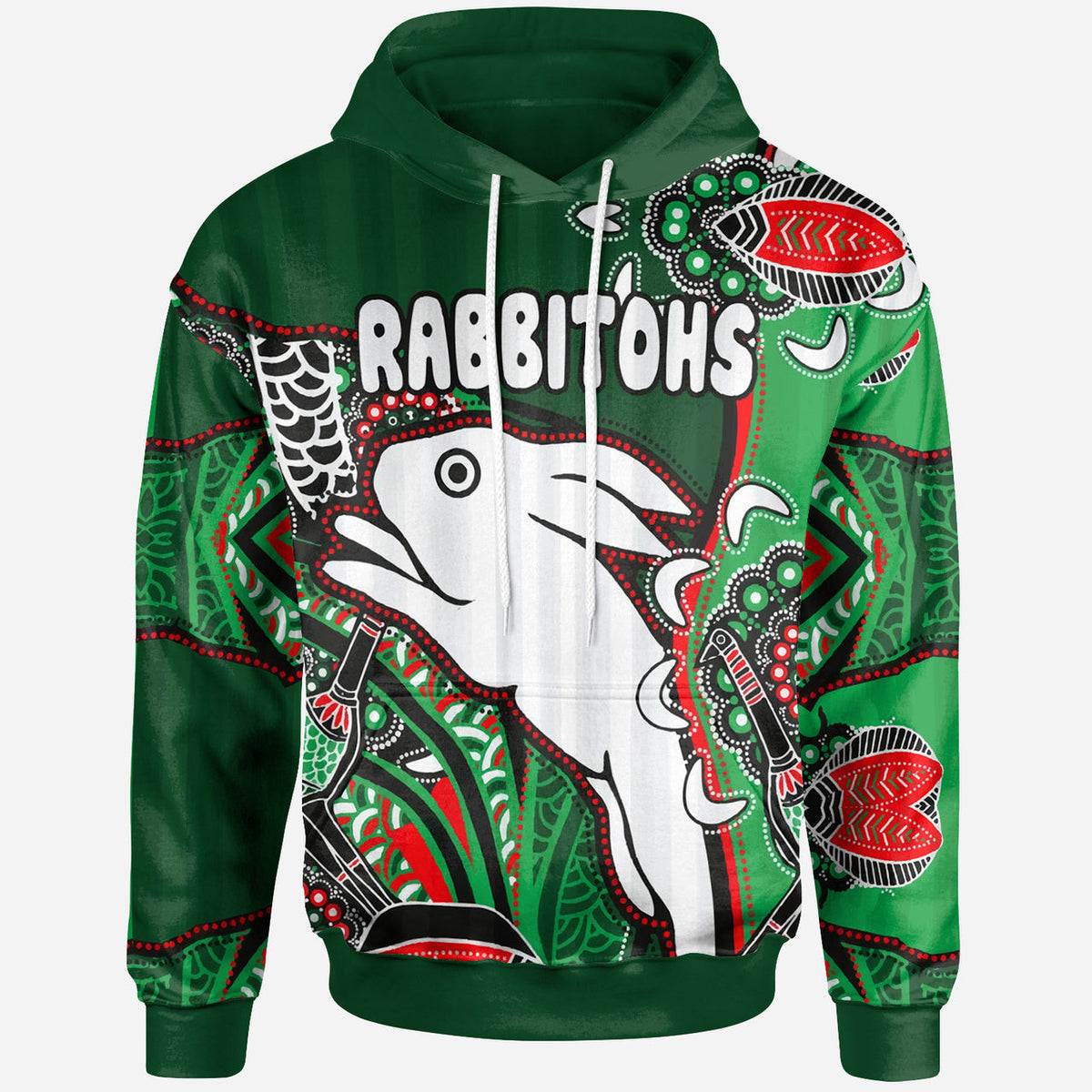 south-sydney-rabbitohs-rugby-custom-hoodie-indigenous-dreaming-rabbitohs