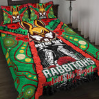 rabbitohs-rugby-aboriginal-anzac-day-custom-watercolour-quilt-bed-set-remembrance-indigenous-rabbitohs-with-poppy-flower