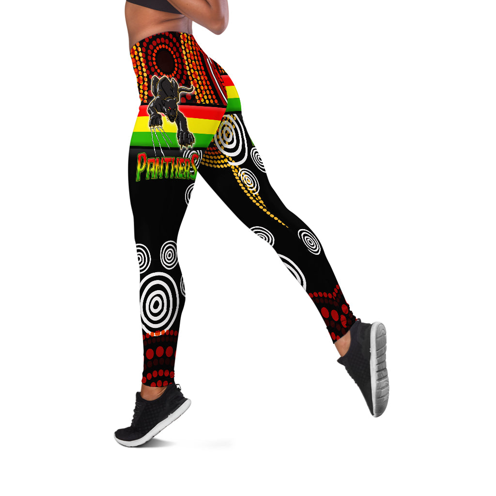 panthers-rugby-leggings-black-panther-with-aboriginal-contemporary-dot-painting-pattern-leggings