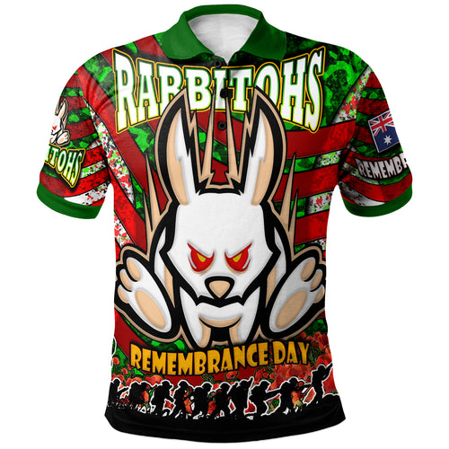rabbitohs-rugby-polo-shirt-custom-rabbitohs-remembrance-day-and-poppies-polo-shirt