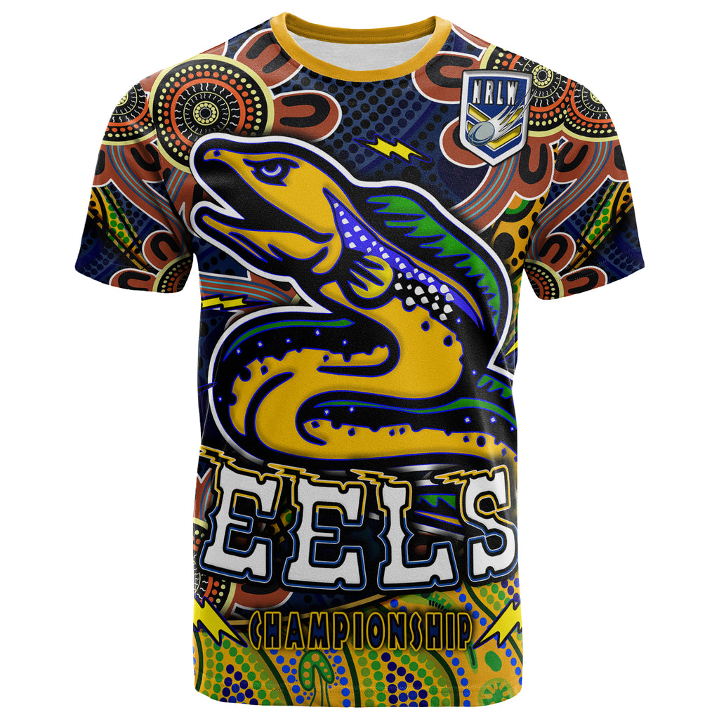 nrlw-eels-rugby-t-shirt-custom-eels-womens-rugby-league-with-aboriginal-style-player-and-number-t-shirt