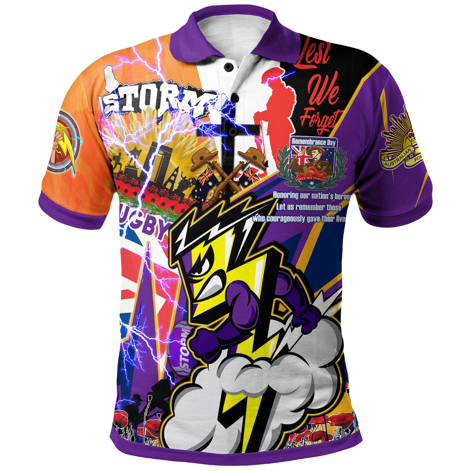 storm-rugby-polo-shirt-custom-remembrance-storm-anzac-quote-with-poppy-and-rosemary-polo-shirt