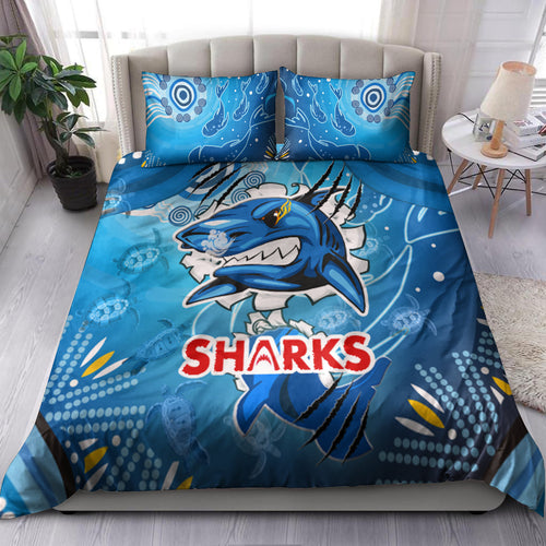 sharks-aboriginal-custom-rugby-bedding-set-the-indigenous-sharks-scratch-style