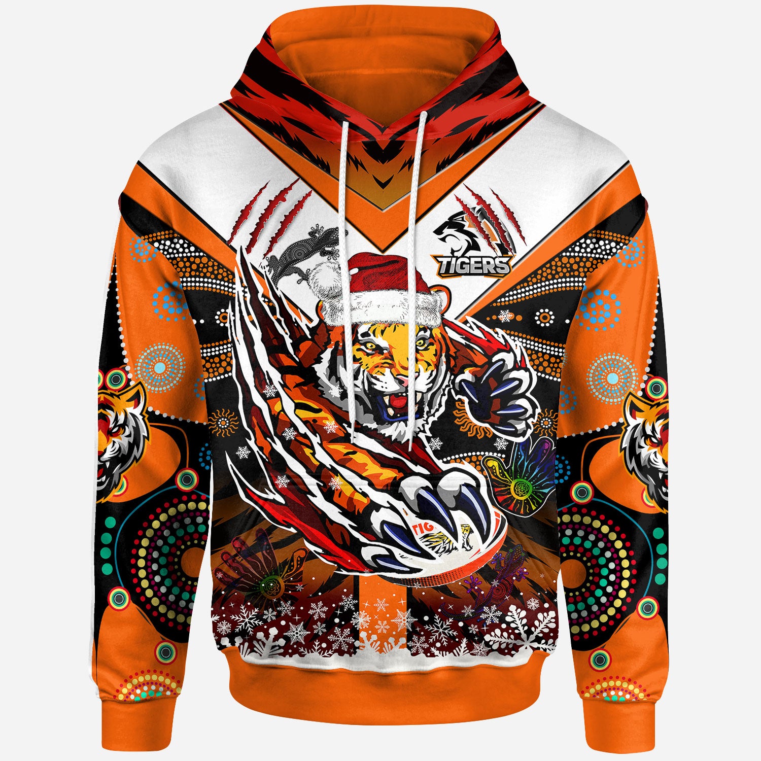 tigers-rugby-christmas-hoodie-custom-merry-tigers-christmas-indigenous-hoodie