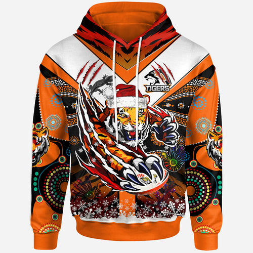 tigers-rugby-christmas-hoodie-custom-merry-tigers-christmas-indigenous-hoodie