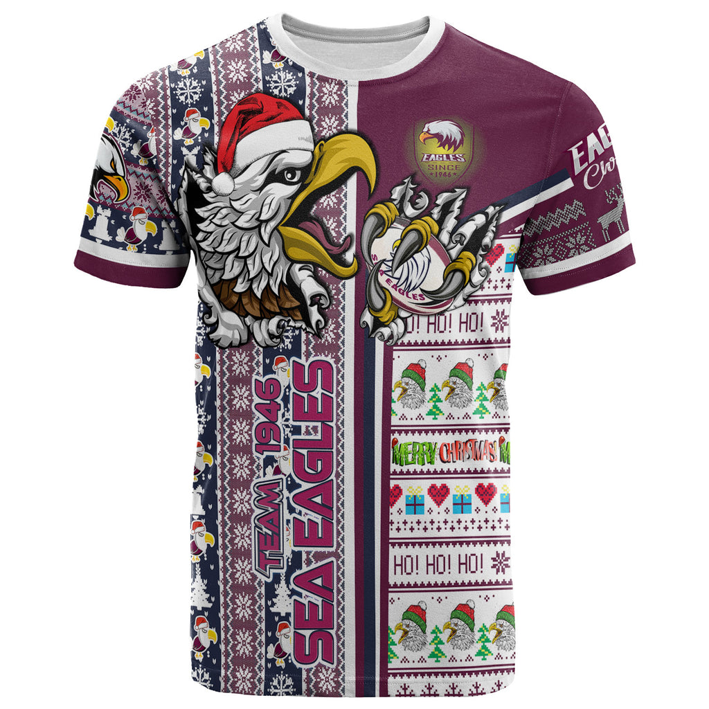 sea-eagles-rugby-christmas-t-shirt-custom-scratch-eagles-snowflakes-ho-ho-ho-personalized-name-and-number-t-shirt