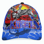 knights-rugby-custom-cap-the-indigenous-knights-watercolor-dot-painting-with-aboriginal-sun