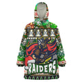 raider-rugby-christmas-snug-hoodie-custom-xmas-raider-christmas-balls-snowflake-with-aboriginal-patterns-wearable-blanket-hoodie