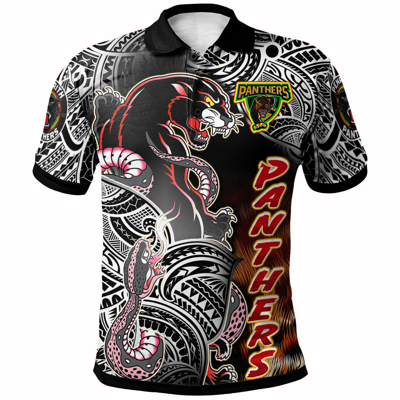 panthers-rugby-polynesian-polo-shirt-custom-wild-black-penrith-panthers