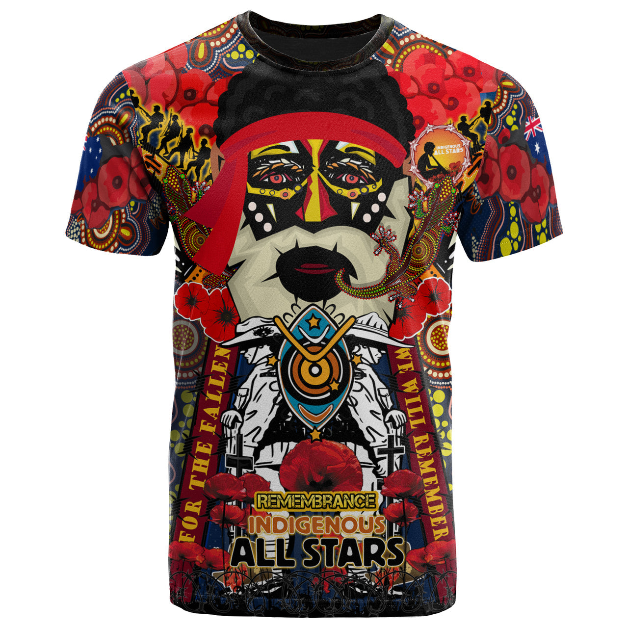 all-stars-rugby-anzac-day-custom-watercolour-t-shirt-remembrance-indigenous-dreamtime-with-poppy-flower