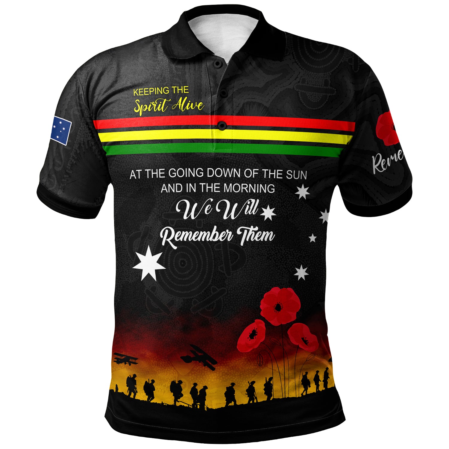 australia-penrith-anzac-custom-polo-shirt-keeping-the-spirit-alive-polo-shirt